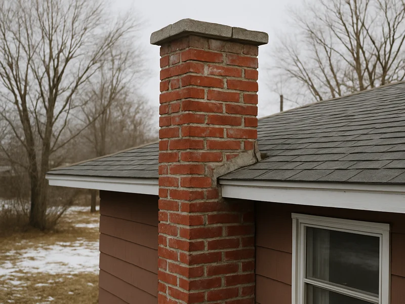 Brick chimney on a mid-century Kalispell home